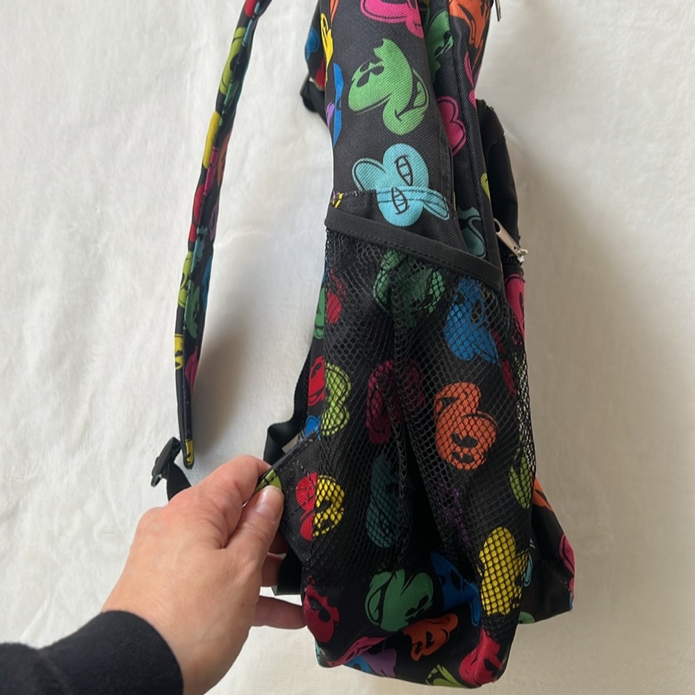 Walt Disney World black backpack w multi color Mickeys - Picture 3 of 10